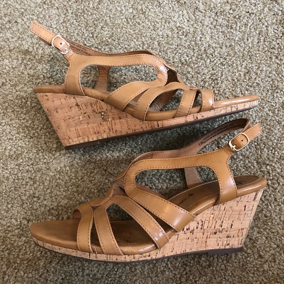 Sofft Shoes - 3/$30 Tan Cork Sofft Sandle Wedge Heels Size 9.5